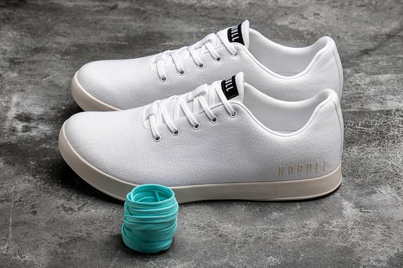 White Nobull Ivory Canvas Men's Trainers | CA Y1448X